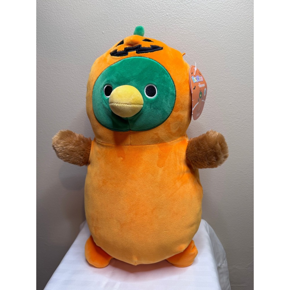 Squishmallows HugMees Avery Duck Pumpkin Halloween Plush 14in